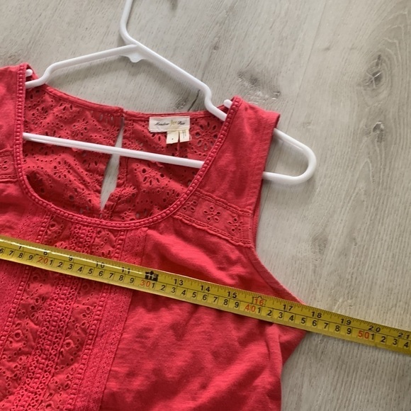 Meadow Rue Tank Top‎ size small eyelet top peplum pink red - Picture 13 of 14